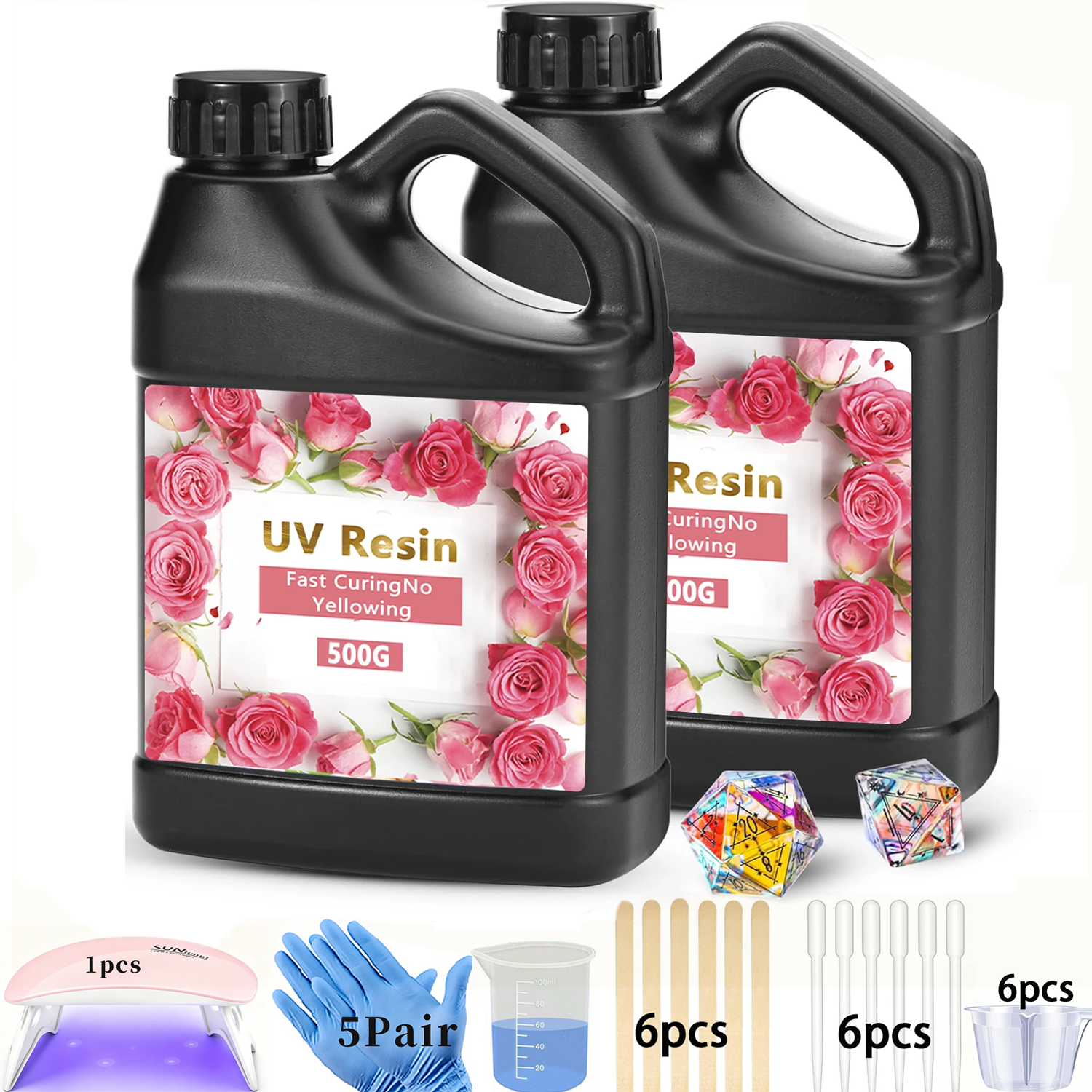 Jewelry Making Light - Crystal Clear&Low Odor,UV Light,Silicone Mat,Ultraviolet Epoxy