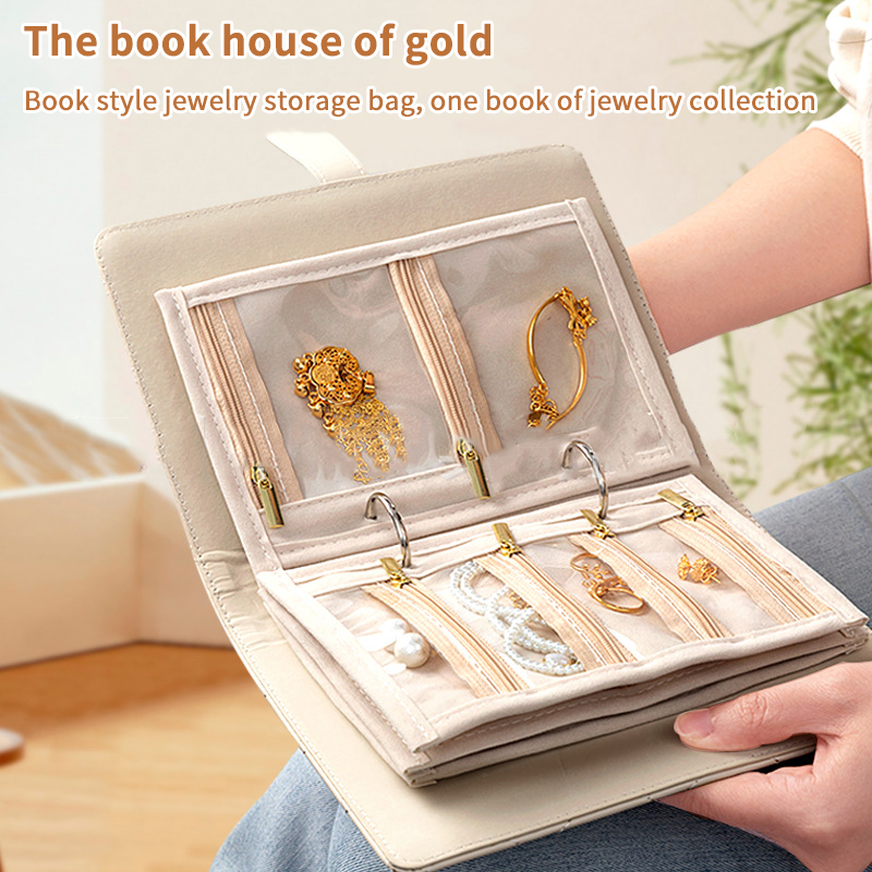 Jewelry Making Journal - PU Leather Jewelry Storage Book Zipper