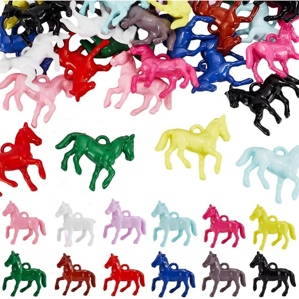Jewelry Making Resin - 48pcs Opaque Acrylic Pendants 12 Colors
