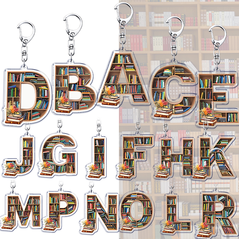 Jewelry Making Journal - Letter Books Lover Library Keychains Keyring