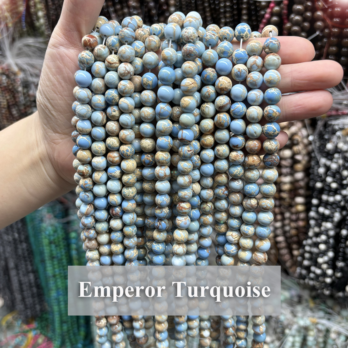 Jewelry Making Light - Light Blue Emperor Turquoise Beads 4