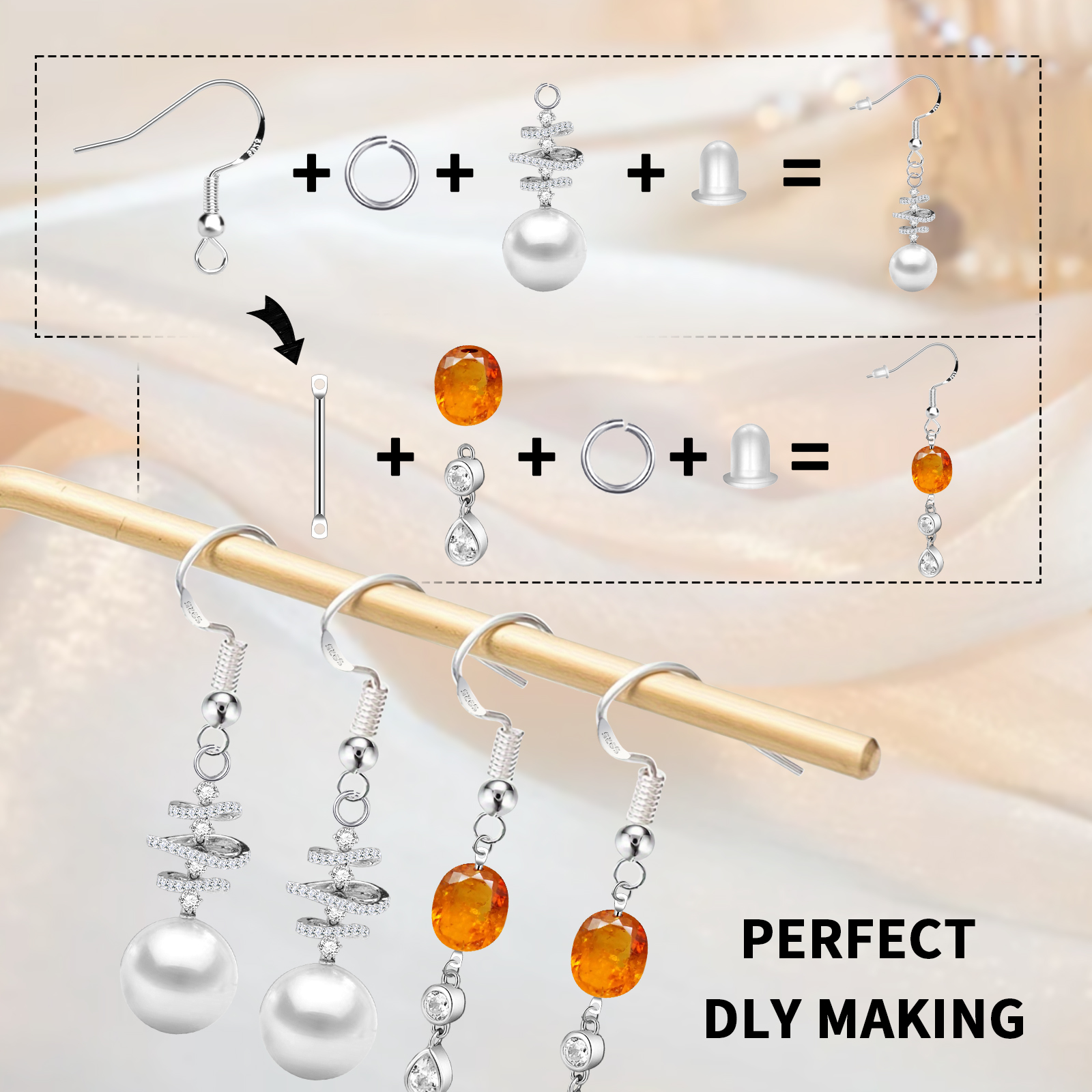 925 Silver/Gold Plated Earring – Jewelry Making Gold recenzja i cena