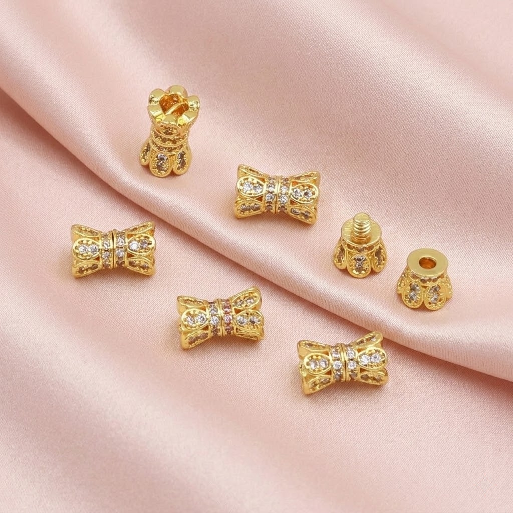 2pcs 18K Gold Plated Cubic Zir – Jewelry Making Gold recenzja i cena