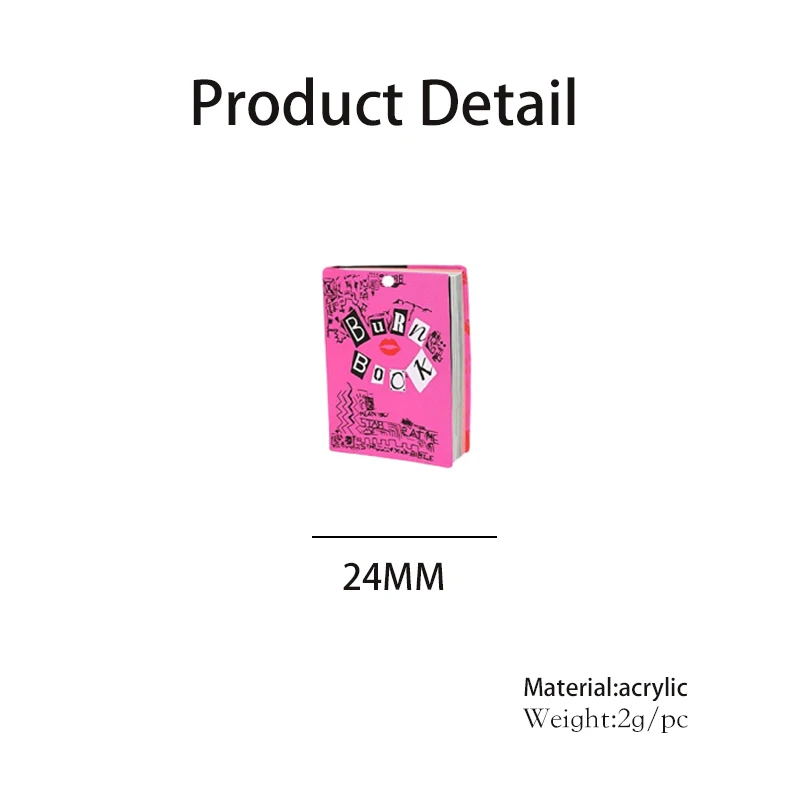 Pink Burn Book Acrylic Pendant – Jewelry Making Journal recenzja i cena