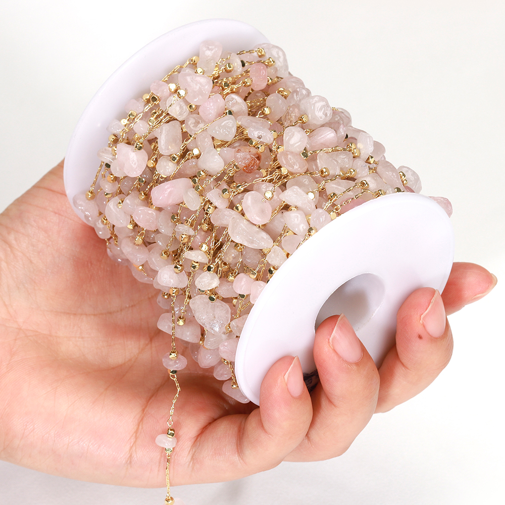 1meter Stone Chain Light Pink  – Jewelry Making Light recenzja i cena