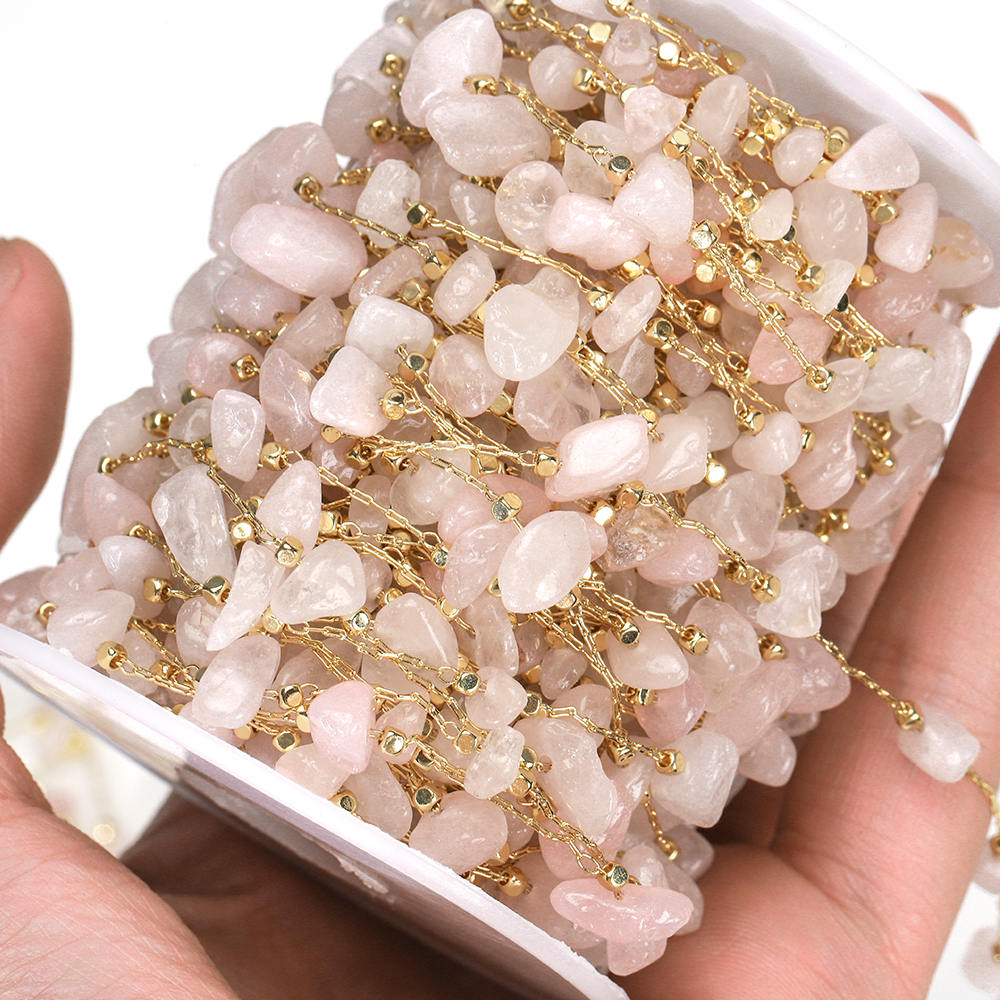 1meter Stone Chain Light Pink  – Jewelry Making Light recenzja i cena