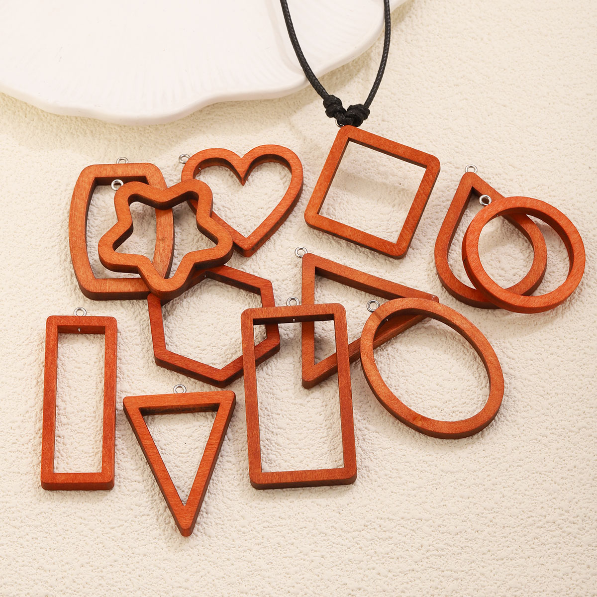 10PCS Triangle Rectangle Wood  – Jewelry Making Resin recenzja i cena