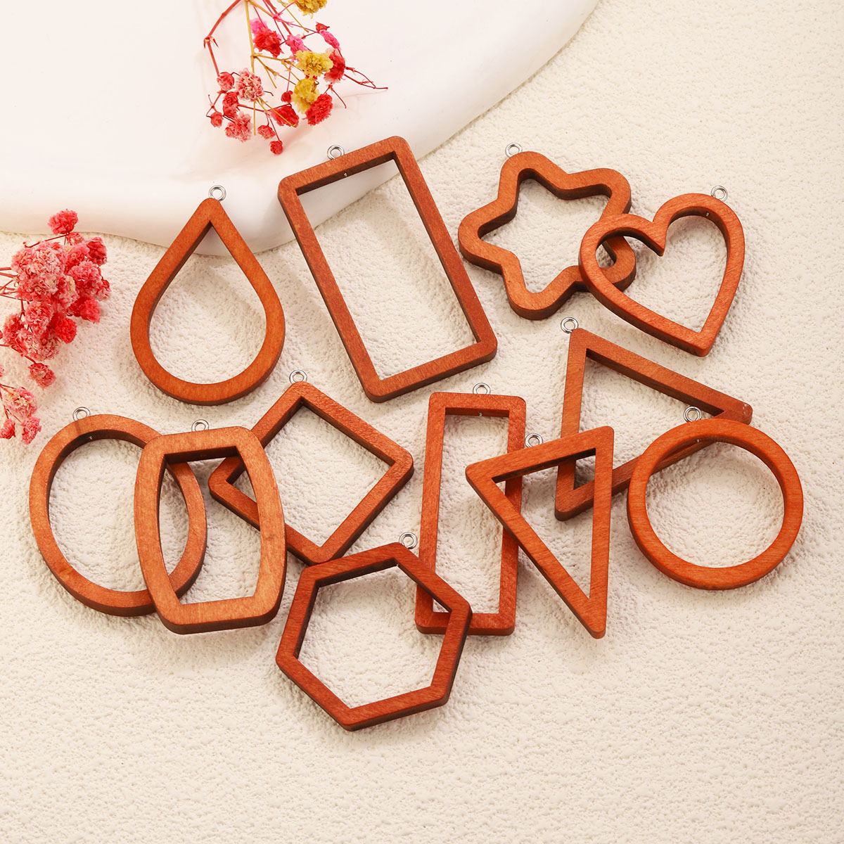 10PCS Triangle Rectangle Wood  – Jewelry Making Resin recenzja i cena