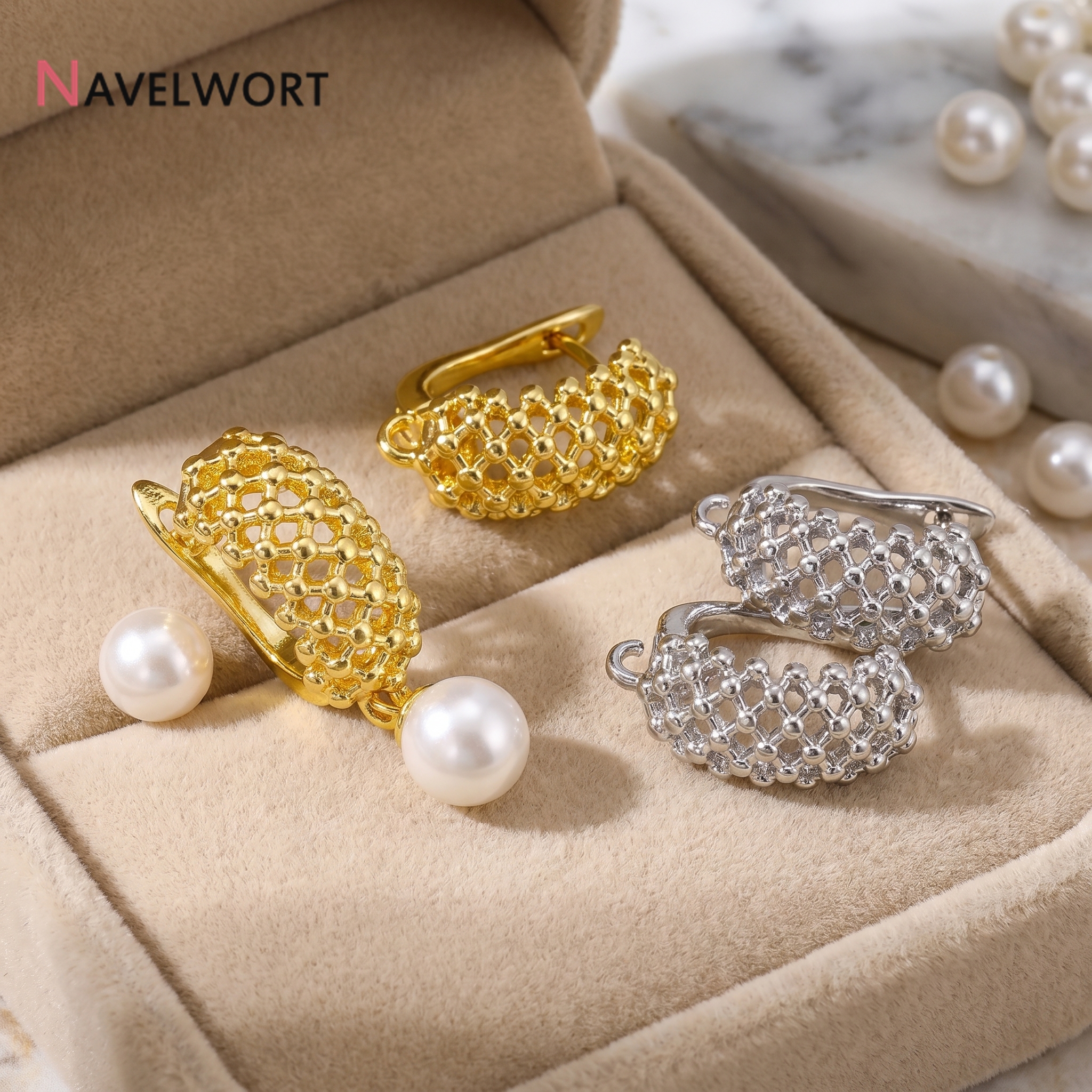 18K Gold Plated Brass  Hollow  – Jewelry Making Gold recenzja i cena